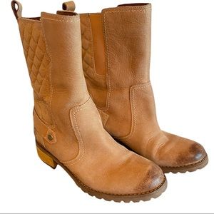 Timberland Waterproof Rustic Camel Leather Boots, size 8.5